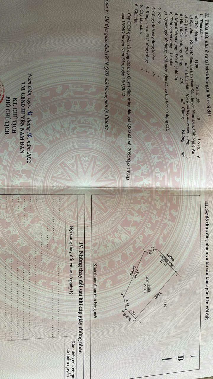 Đất nền Nam Đàn 270m² giá 1 tỷ - Lô góc 3 mặt tiền thuận lợi đầu tư!