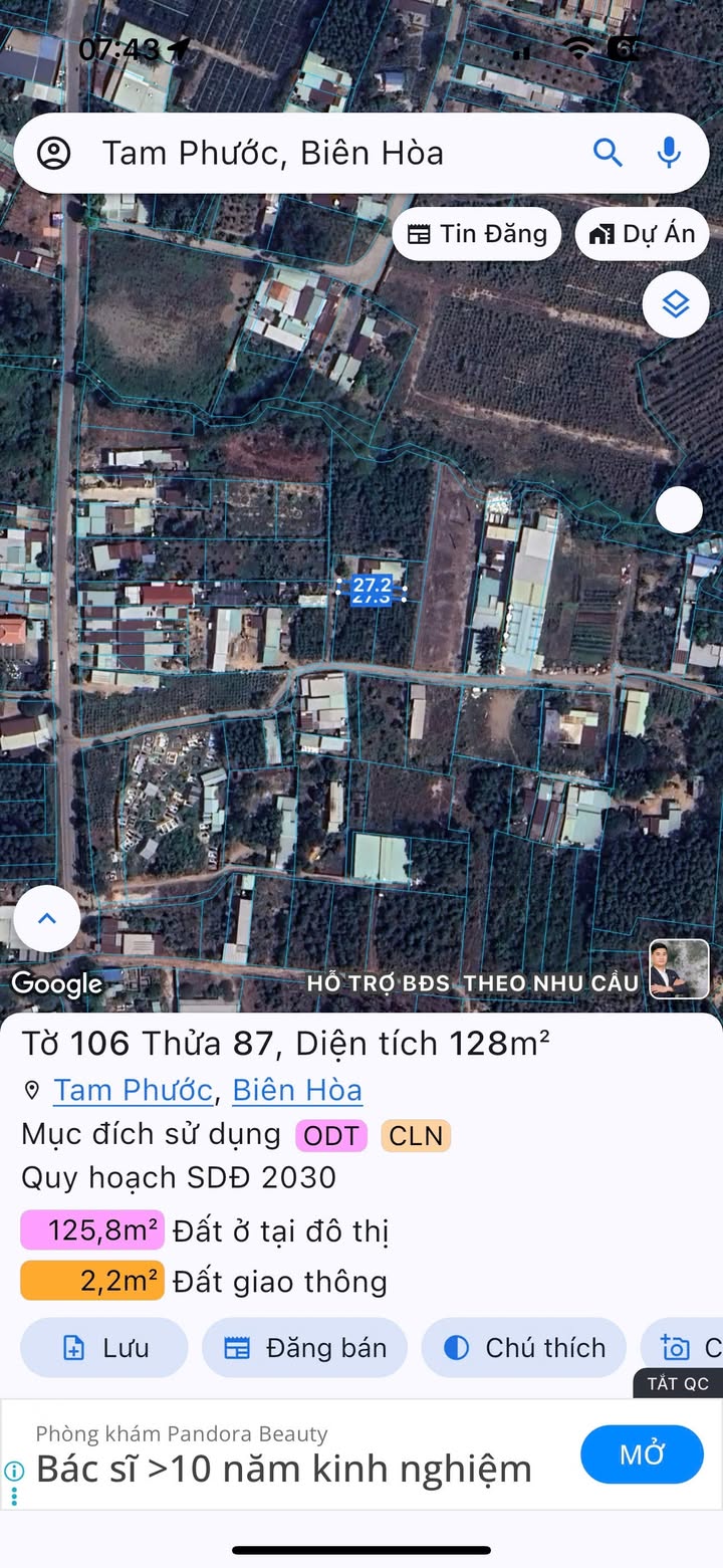 Đất thổ cư Tam Phước, Biên Hòa 129m² giá 800 triệu - Đất sạch không quy hoạch!