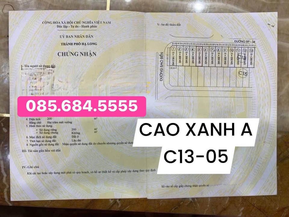 Đất nền Cao Xanh Hạ Long 200m² - Sát trục đường chính Trần Thái Tông
