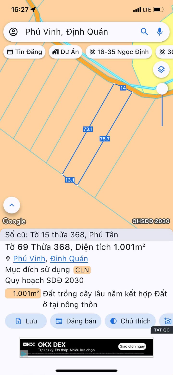 Đất nền Phú Vinh, Định Quán 3600m² giá 340 triệu - Cơ hội vàng đầu tư!