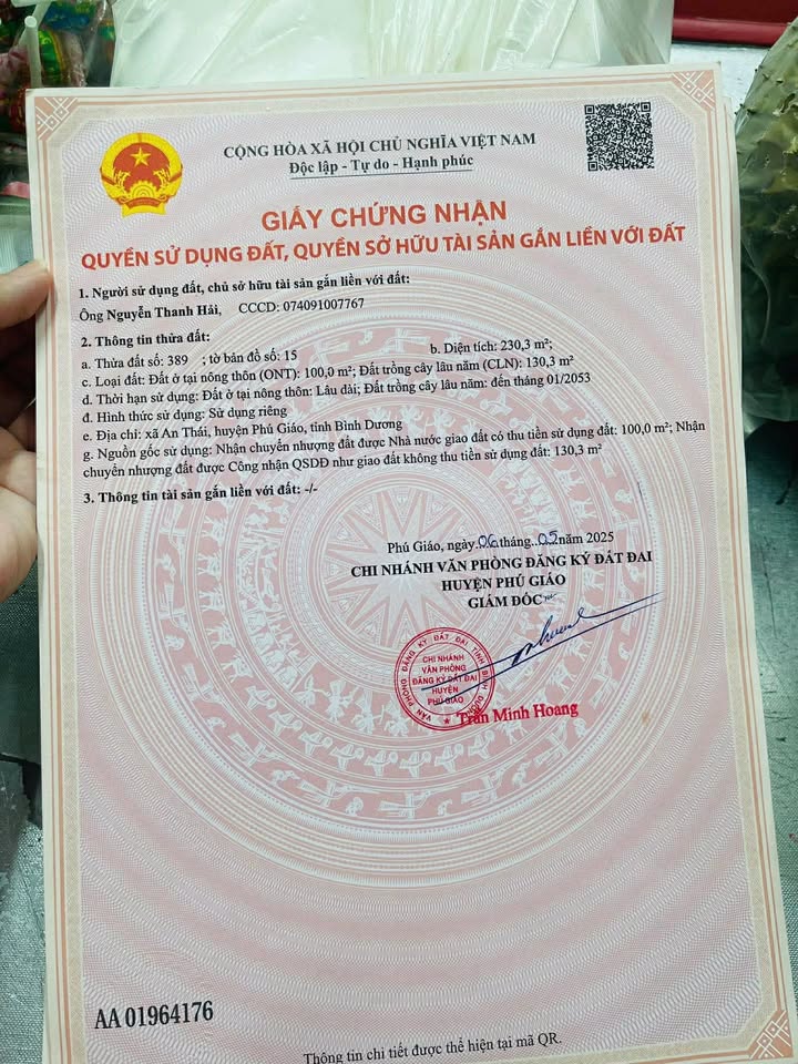 Đất thổ cư An Thái 235m² giá 500 triệu - Đường rộng 6m, gần chợ!