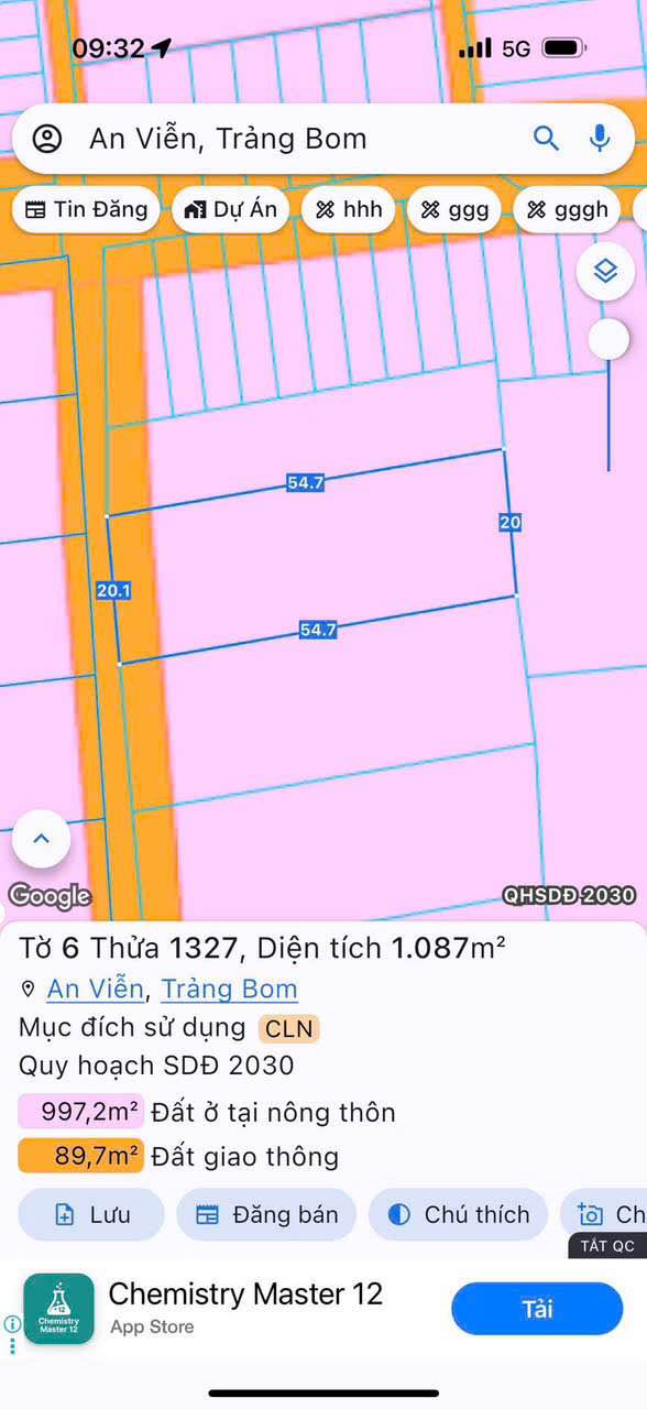 Đất nền 1000m² xã An Viễn, Trảng Bom, Đồng Nai - Đường nhựa thông, giá tốt!