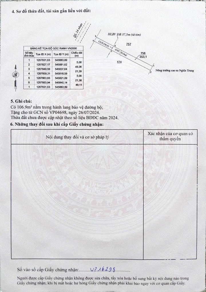 Đất mặt tiền Quốc Lộ 14, Chơn Thành, 350m² giá 1.55 tỷ - Cơ hội đầu tư sinh lời!
