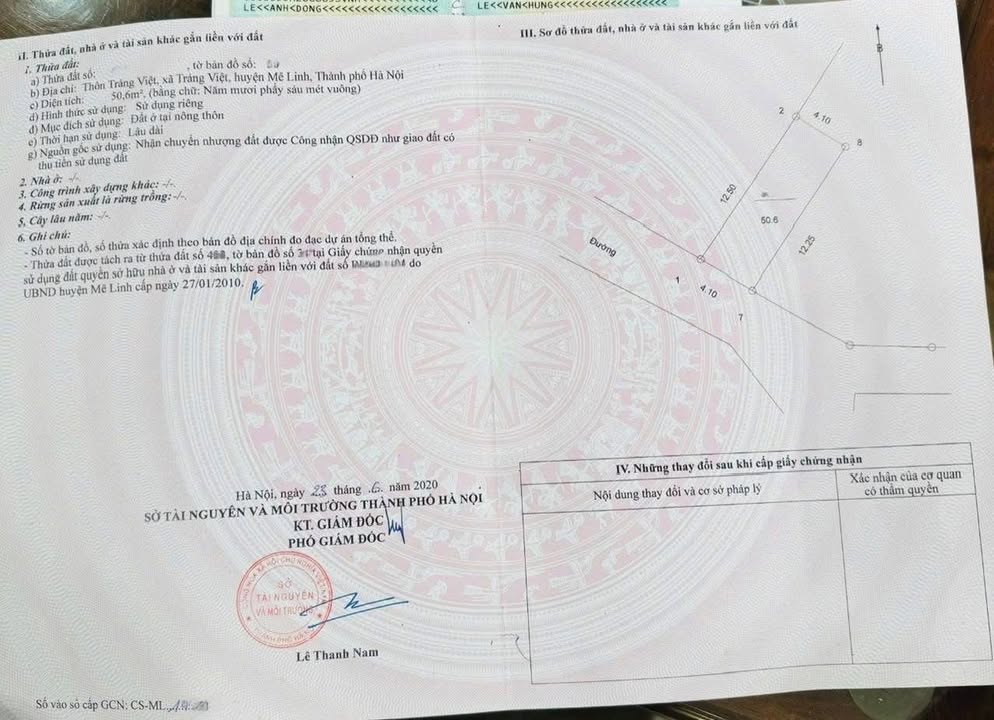 Đất kinh doanh Tráng Việt Mê Linh 50,6m² giá 3 tỷ - Vị trí đắc địa cho đầu tư!