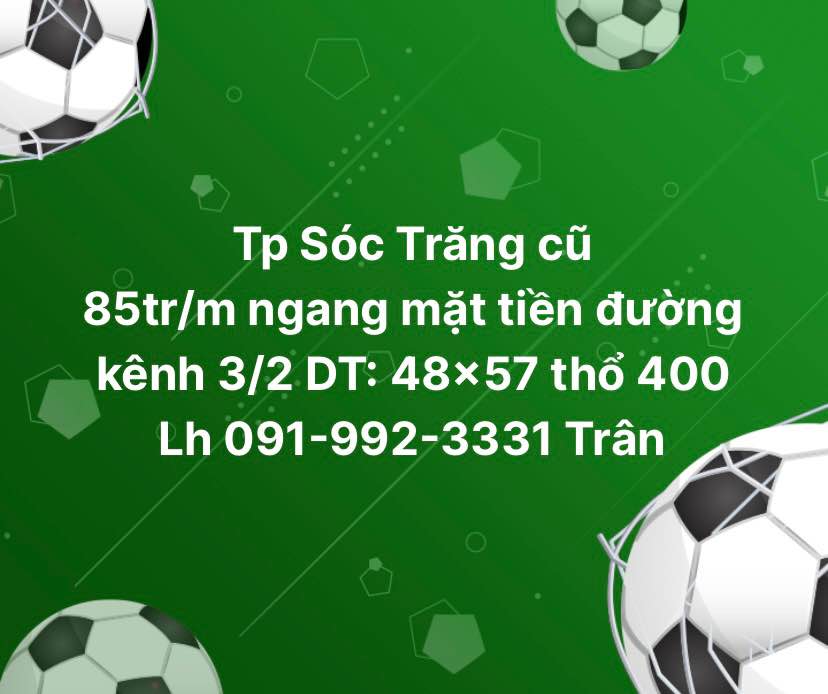 Đất thổ cư mặt tiền đường Kênh 3/2, Sóc Trăng 2736m² giá 27.36 tỷ - Đầu tư sinh lời ngay!