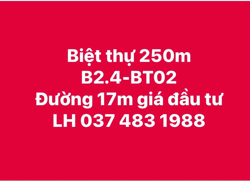 Biệt thự Thanh Hà Cienco 5, 250m² - Mặt tiền 10m, View vườn hoa