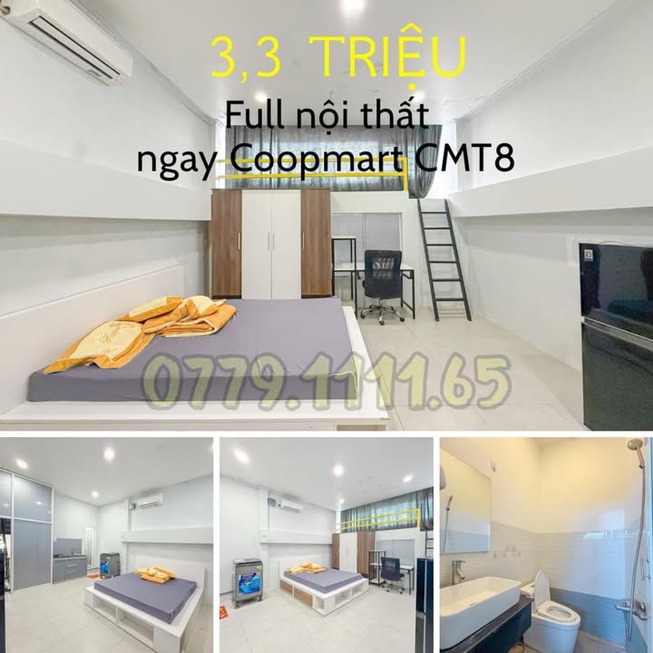 Phòng mini house Cần Thơ 30m² giá 3,3 triệu - Full nội thất, view đẹp