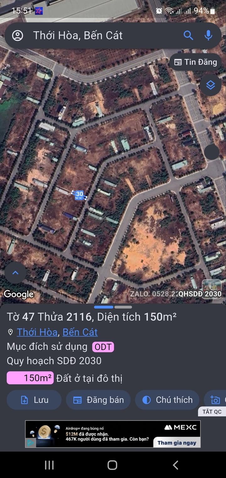 Đất nền Bến Cát 150m² giá 1.4 tỷ - Sổ hồng chính chủ, phù hợp đầu tư!