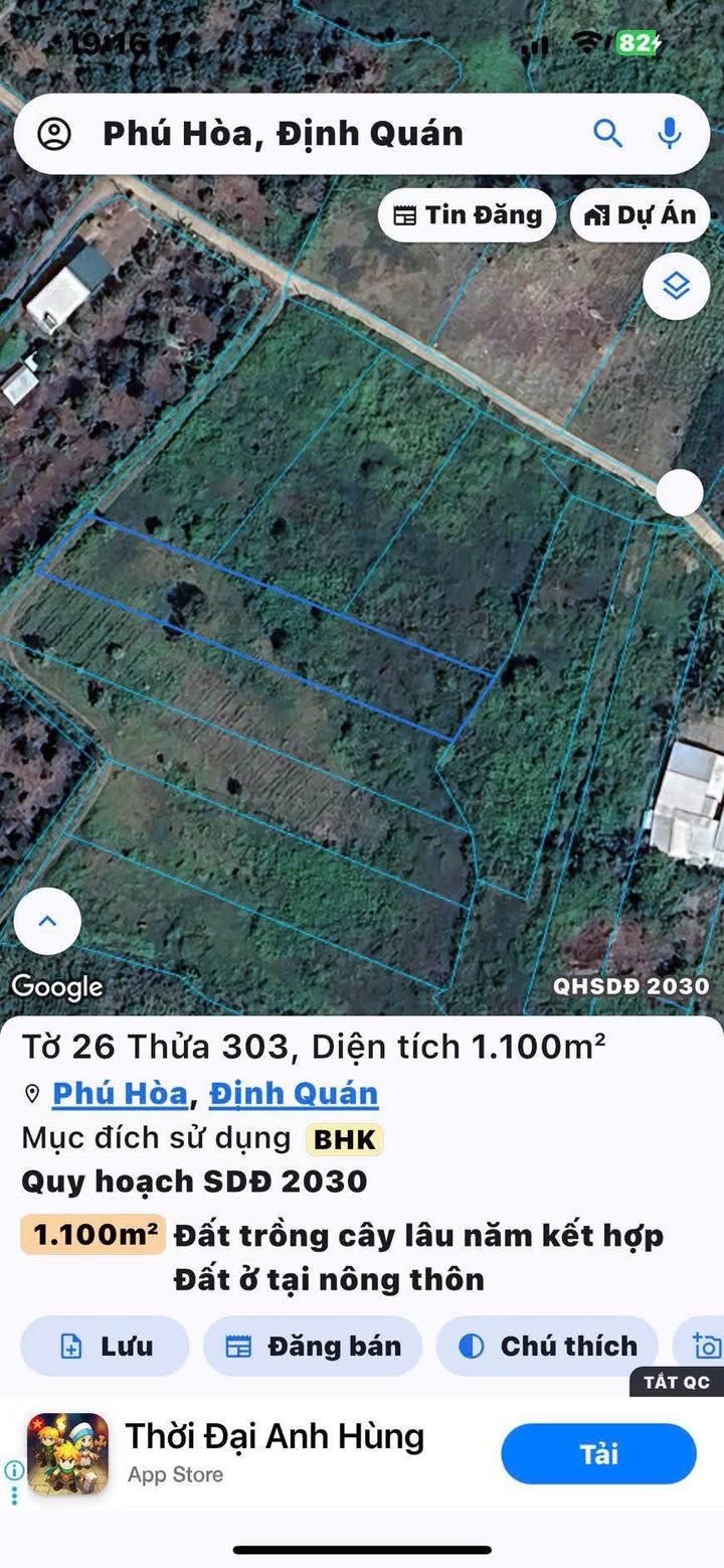 Đất nền Phú Hòa Định Quán 1000m² giá 500 triệu - Chính chủ bán nhanh!