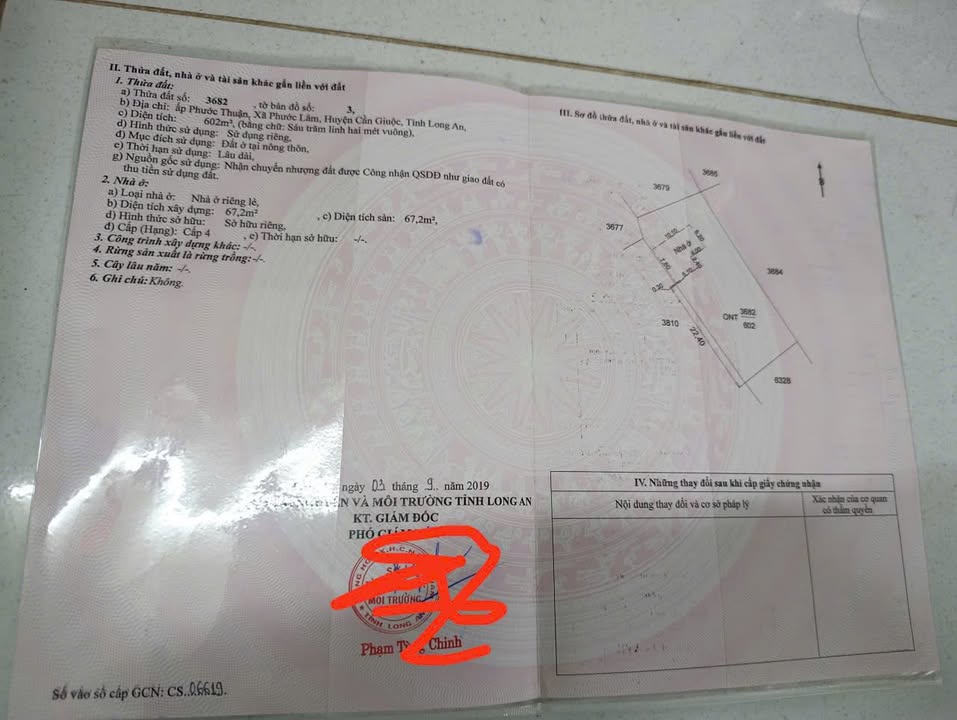 Đất thổ cư 600m² xã Mỹ Lộc, Cần Giuộc giá 1.9 tỷ - Cơ hội đầu tư hấp dẫn!