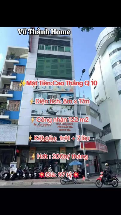 Tòa nhà mặt tiền 8 tầng Cao Thắng, Q10 - Đầu tư sinh lời 97 tỷ!