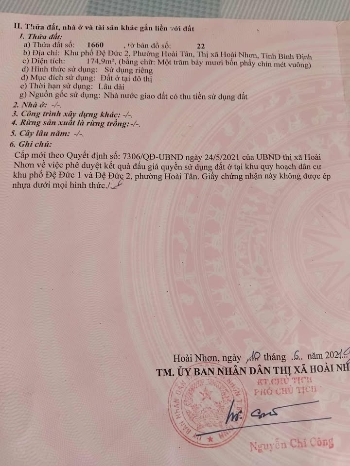 Đất ở khu phố Đệ Đức 2, phường Hoài Tân 174m² giá 1 tỷ - Đầu tư sinh lời ngay!