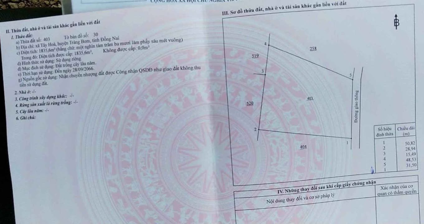 Đất nền Tây Hòa Trảng Bom 2000m² giá 1 tỷ - Mặt tiền đường nở hậu