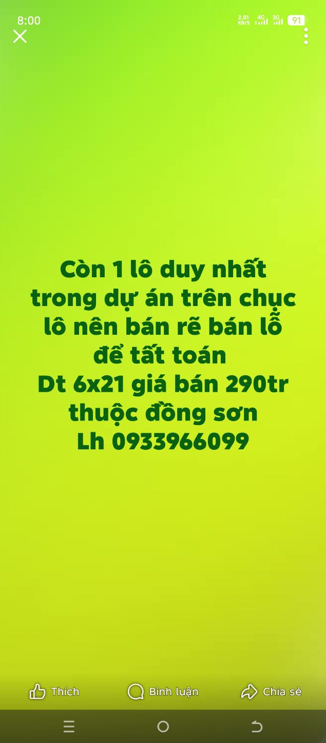 Đất nền Đồng Sơn, Đồng Hới 126m² giá 290 triệu - Cơ hội đầu tư tuyệt vời!