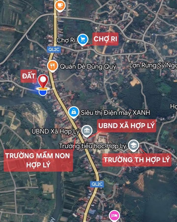 Đất nền QL2c xã Hợp Lý 214m² giá 4.28 tỷ - Vị trí đắc địa cho đầu tư!