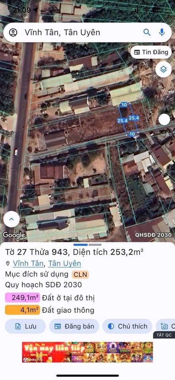 Đất nền Vĩnh Tân 13 250m² giá 2 tỷ - Cơ hội đầu tư tuyệt vời!