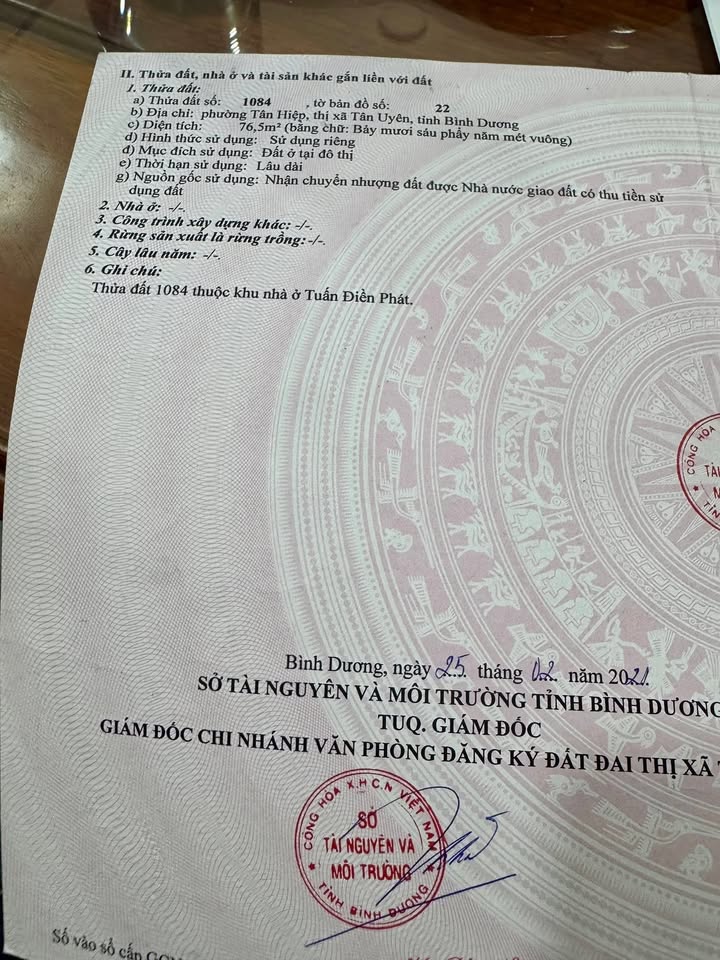 Đất nền KDC Tuấn Điền Phát Tân Hiệp 76m² giá 1.4 tỷ - Pháp lý rõ ràng