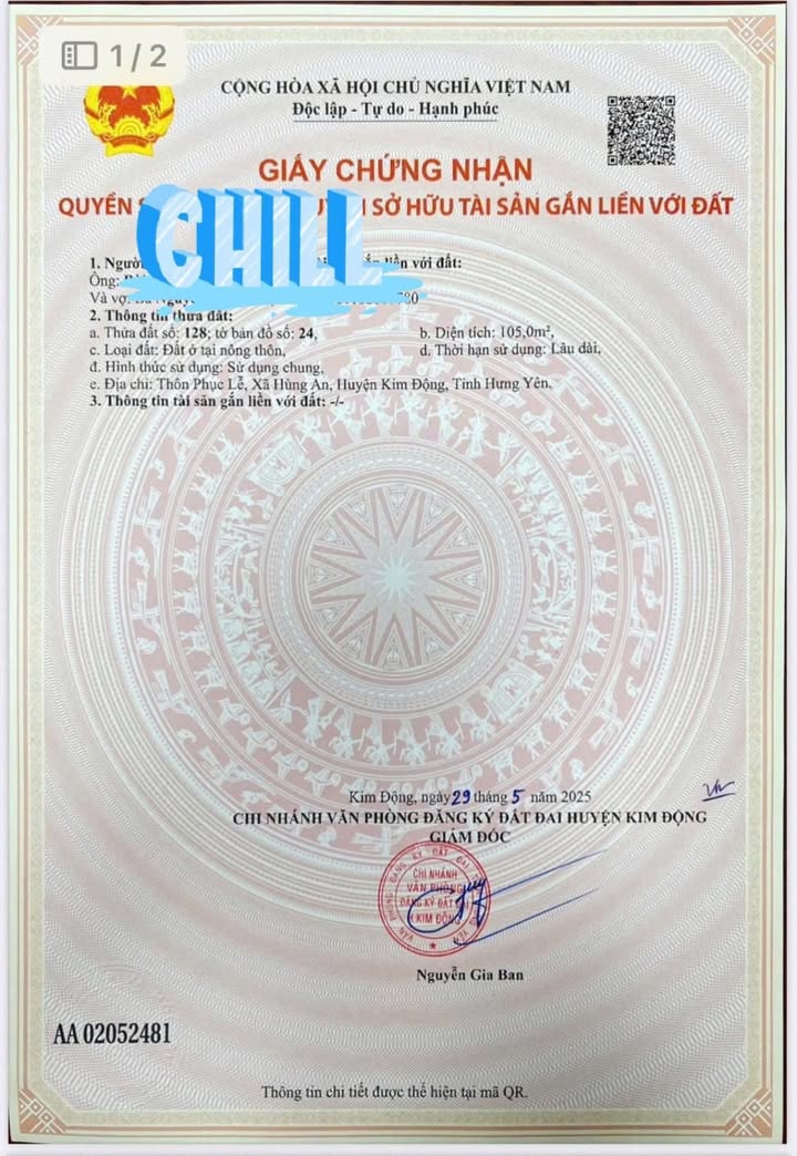 Đất nền Hùng An Kim Động 105m² giá 2 tỷ - Sổ đỏ chính chủ, cơ hội đầu tư tuyệt vời!