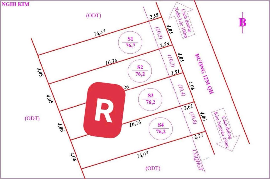 Đất ở Khối 6, Nghi Kim 76,7m² giá 2.3 tỷ - Tiềm năng đầu tư lớn!
