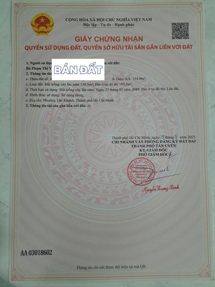 Đất nền Tân Phước Khánh 254m² giá 6.5 tỷ - Cơ hội đầu tư sinh lời!