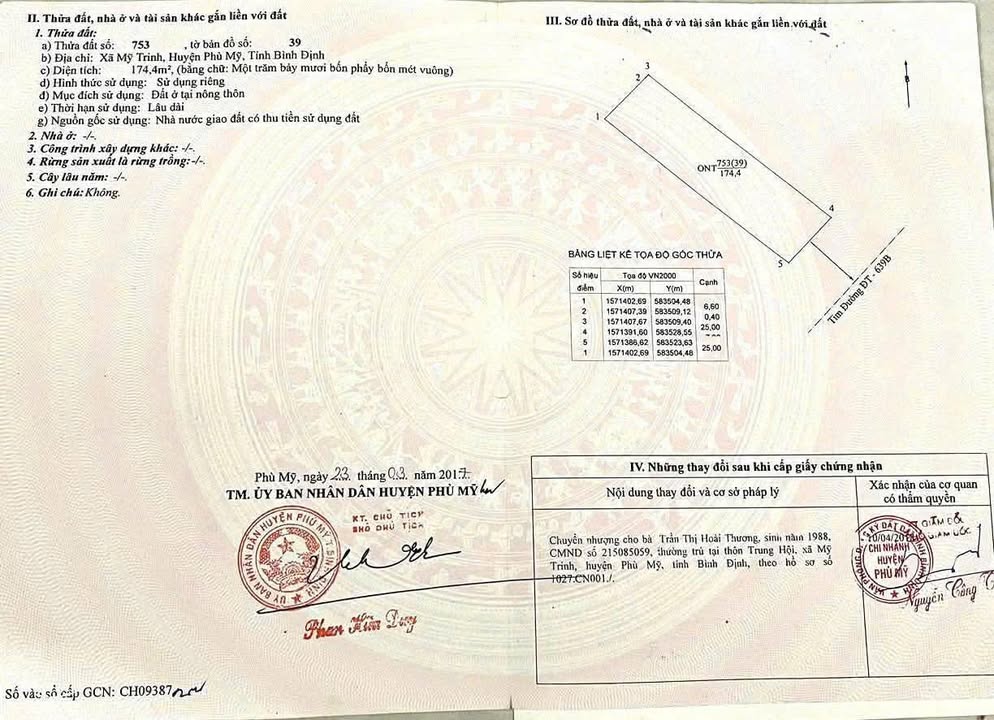 Đất thổ cư Phù Mỹ Tây 174m² giá chỉ 800 triệu - Đầu tư sinh lời ngay!