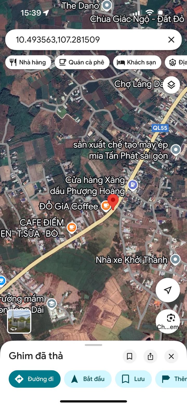 Đất thổ cư mặt tiền Quốc lộ 55, xã Láng Dài, 400m² chỉ 4 tỷ - Cơ hội đầu tư tuyệt vời!