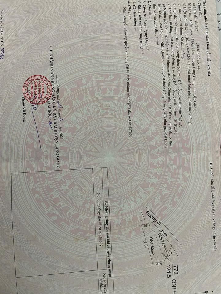 Đất lô góc 127m² thôn Tiền, xã Đại Lâm giá 500 triệu - Cơ hội đầu tư tuyệt vời!