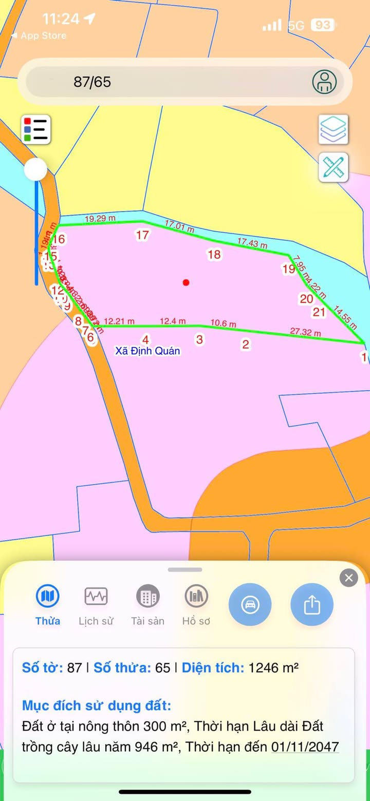 Đất nền Ngọc Định, Định Quán, 1246m² giá 1.65 tỷ - Cách mặt tiền chỉ 30m!