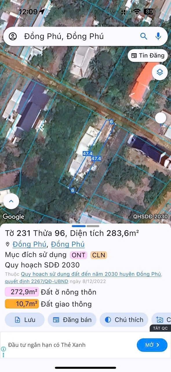 Đất nền Tân Tiến, Đồng Phú 282m² giá 950 triệu - Cơ hội đầu tư lý tưởng!