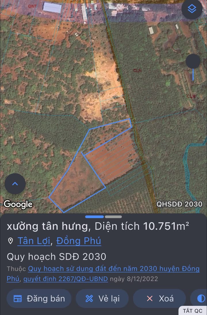Đất nông nghiệp cho thuê tại Tân Lợi, Đồng Phú, Bình Phước - Diện tích 10000m² giá thỏa thuận