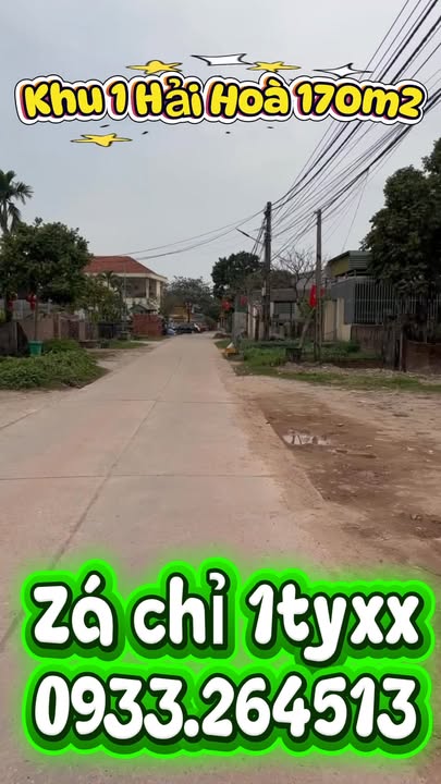 Đất nền khu phố 1 Hải Hoà 170m² giá chỉ 1 tỷ - Pháp lý ổn định, dân cư thân thiện!