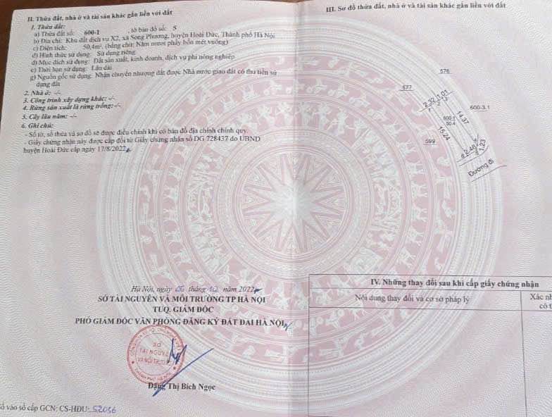 Đất nền Song Phương Hoài Đức 50.4m² giá 1.3 tỷ - Đầu tư sinh lời ngay!