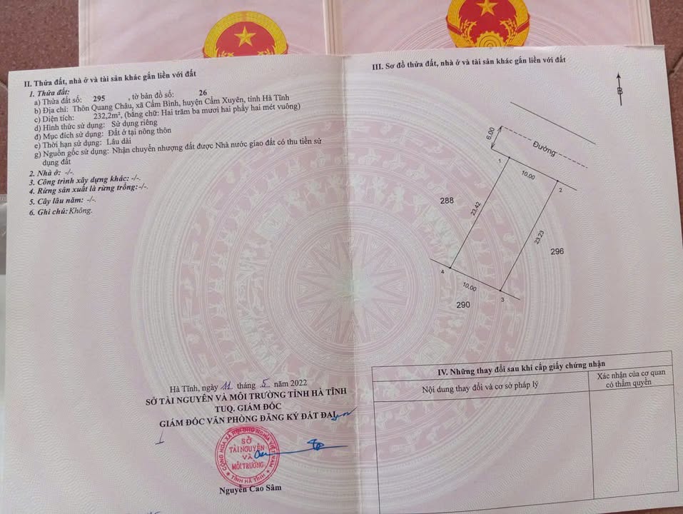 Đất thổ cư Cẩm Bình 230m² giá 1 tỷ - Vị trí trung tâm thuận lợi