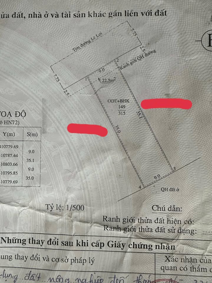 Đất nền đường Lê Lợi, Triệu Phong 315m² giá chỉ 220 triệu - Đầu tư sinh lời lý tưởng!