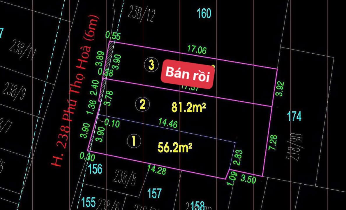 Đất nền hẻm 238 Phú Thọ Hoà, Tân Phú, 56m² chỉ 6.35 tỷ - Cơ hội đầu tư sinh lời!