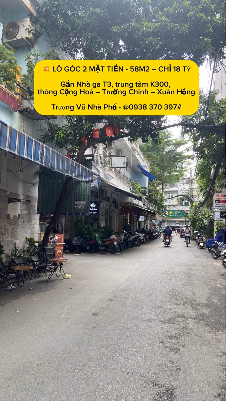 Nhà góc 2 mặt tiền Nguyễn Thái Bình Tân Bình 58m² giá 18 tỷ - Kinh doanh cafe đông khách!