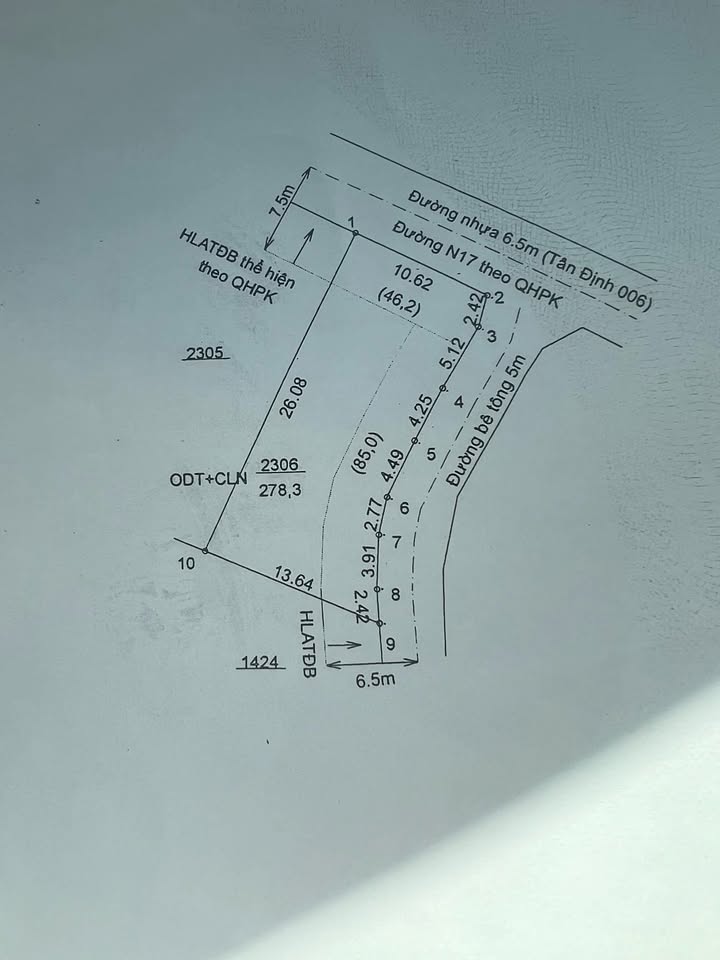 Đất thổ cư Tân Định quận 1 278m² giá 2 tỷ - Cơ hội đầu tư tuyệt vời!