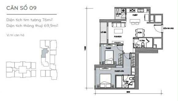 Căn hộ Vinhomes Central Park Bình Thạnh 76m² giá 10.3 tỷ - Full nội thất, view thoáng