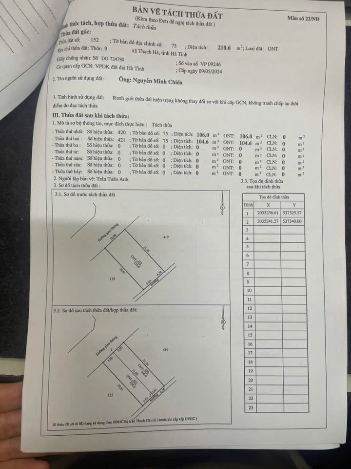 Đất nền Thạch Hà 213m² giá 4.2 tỷ - Vị trí đắc địa, giao thông thuận lợi!