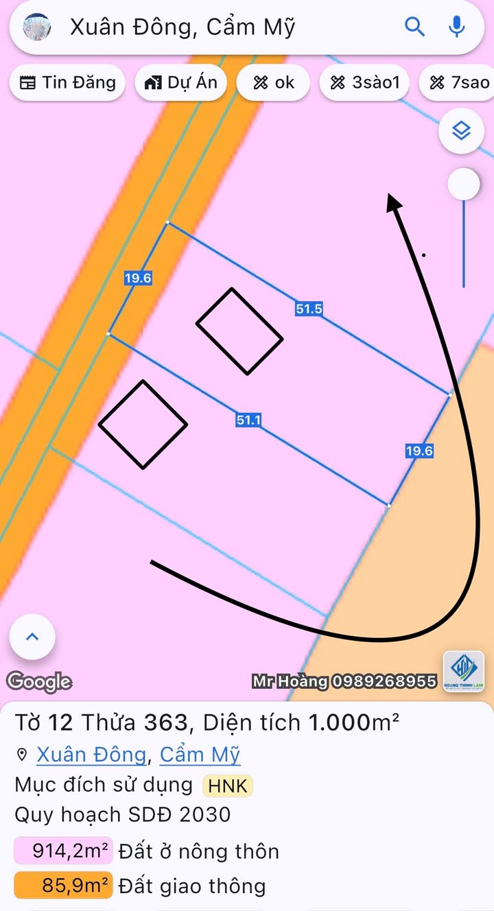 Đất nền Xuân Đông, Cẩm Mỹ 3600m² giá 800 triệu - Đầu tư sinh lời ngay!