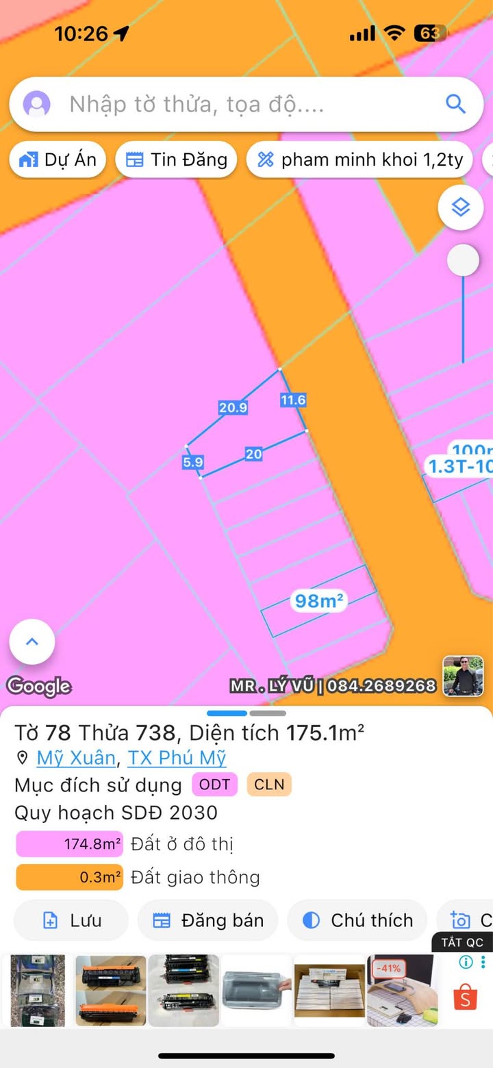 Đất nền Phú Thạnh, Mỹ Xuân 175m² giá 900 triệu - Cơ hội đầu tư hấp dẫn!