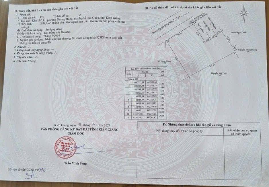 Đất nền Dương Đông, Phú Quốc 1684m² - Mặt tiền 30m, giá thỏa thuận!