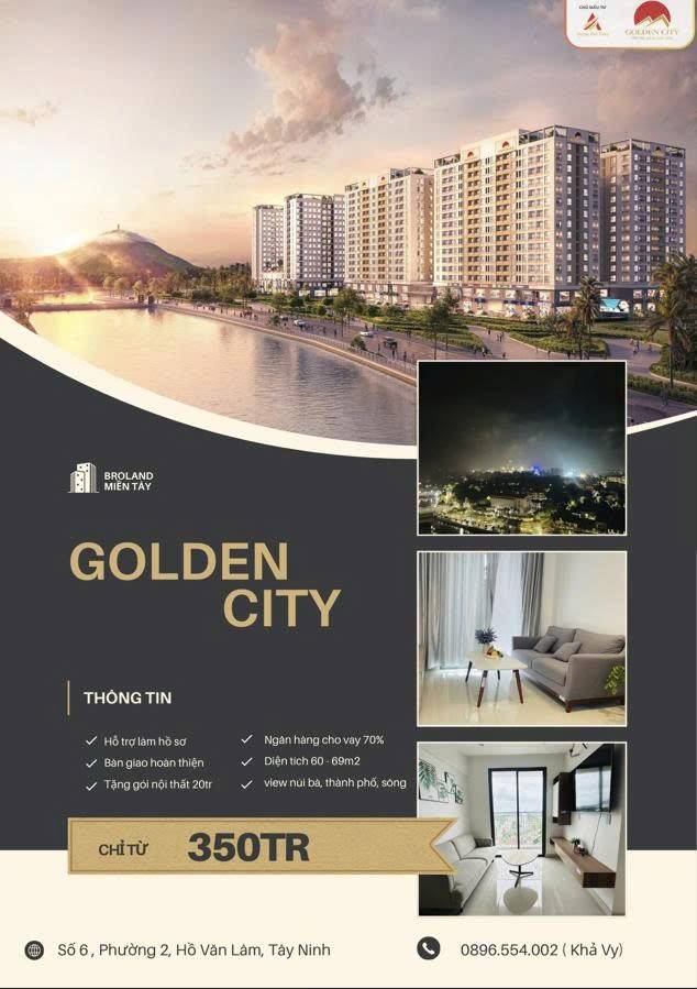 Căn hộ Golden City Tây Ninh 64m² giá 350 triệu - An cư lý tưởng ngay trung tâm!