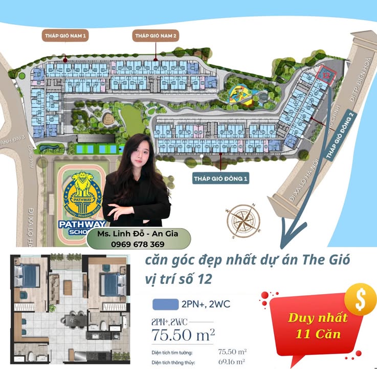 Căn hộ The Gió Riverside Dĩ An 75.5m² giá thỏa thuận - Căn góc đẹp nhất chỉ có 11 căn!