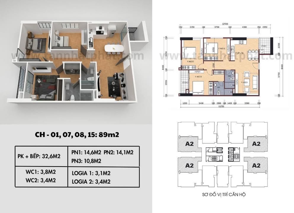 Căn hộ CT4 Yên Nghĩa 89m² giá tốt - Thiết kế 3PN rộng rãi, vào ở ngay!