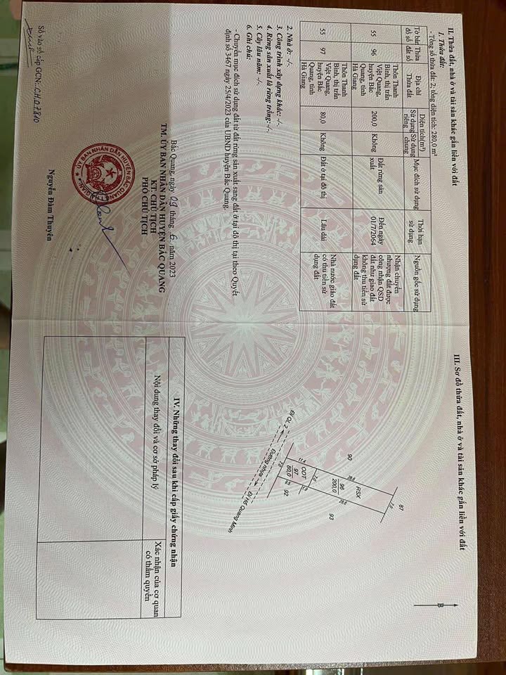 Đất thổ cư Bắc Quang 280m² giá 520 triệu - Cơ hội đầu tư tuyệt vời!