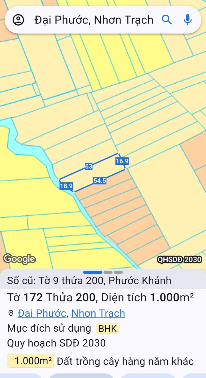 Đất nền Đại Phước Nhơn Trạch 1000m² giá 1.7 tỷ - Sổ hồng riêng, đường xe máy tới nơi!