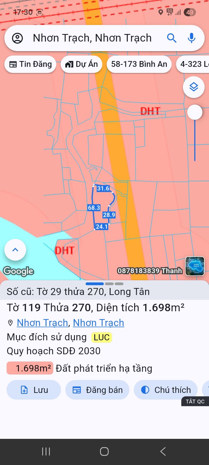 Đất nền Long Tân Nhơn Trạch 2500m² giá 3.6 tỷ - Cơ hội đầu tư hấp dẫn!