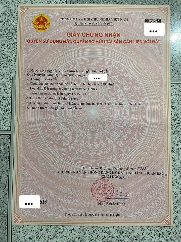 Lô đất nông nghiệp 5792m² tại Hồng Liêm, Hàm Thuận Bắc, giá 320 triệu - Cơ hội đầu tư tuyệt vời!