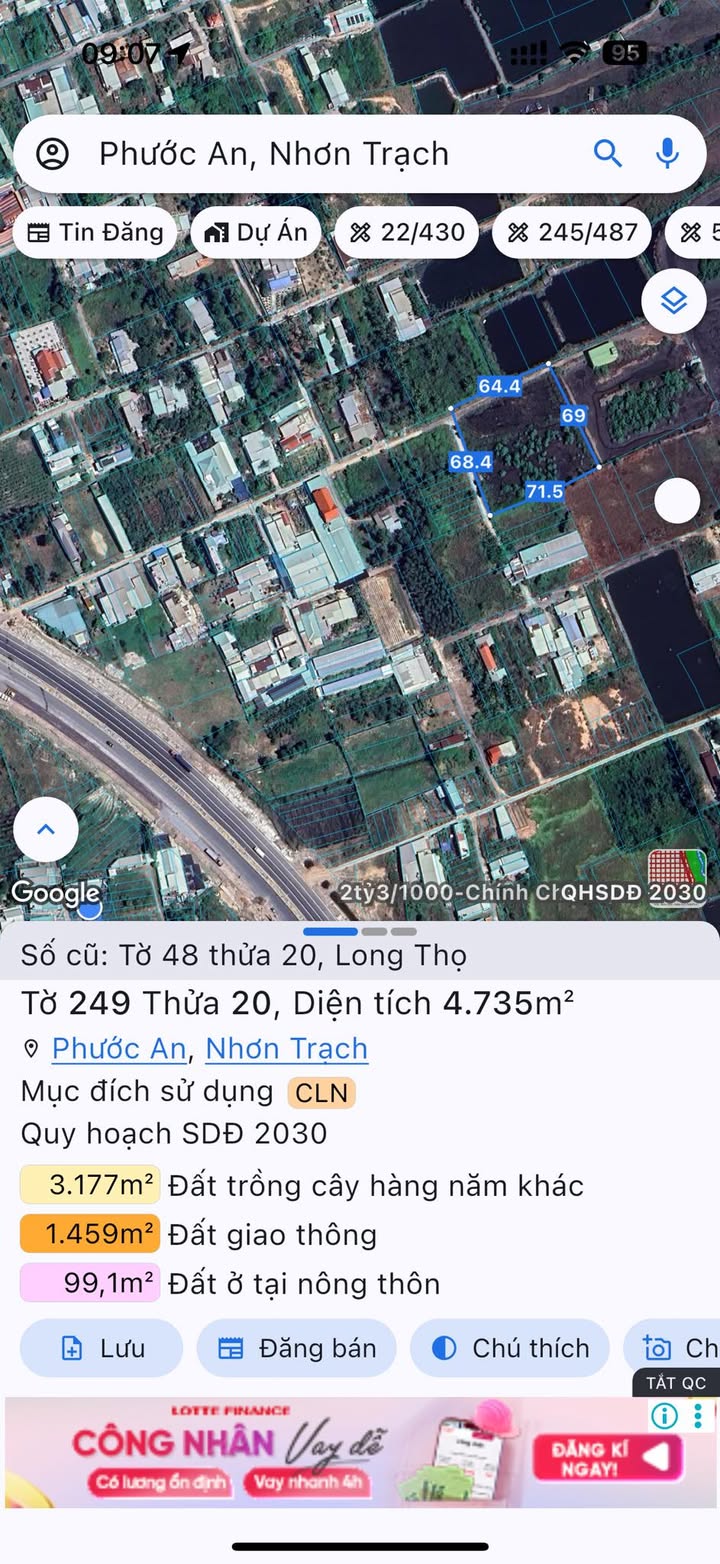 Đất nền hẻm 1 đường Cảng Phước An Nhơn Trạch 20.000m² giá 10 tỷ - Đầu tư tiềm năng!